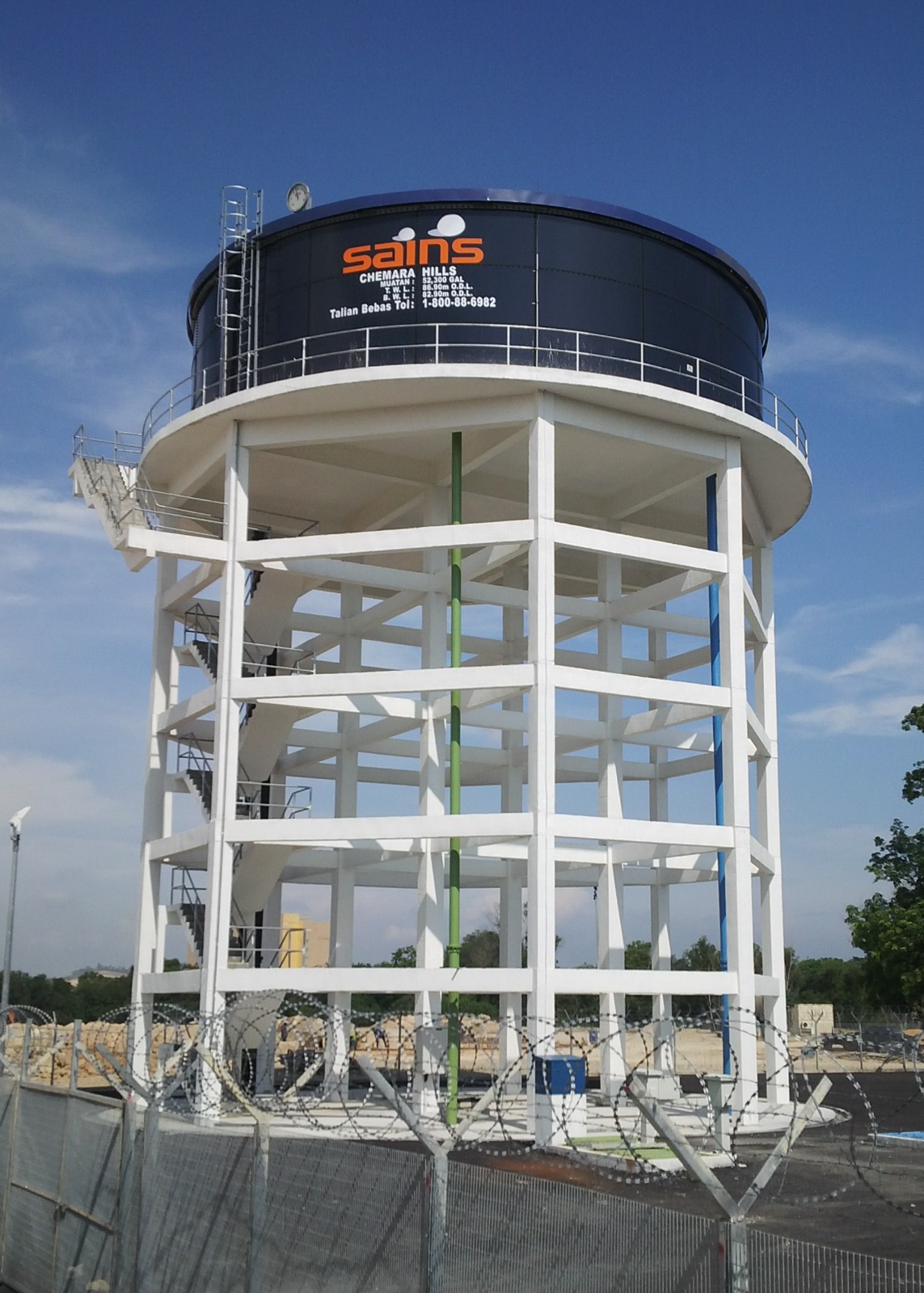 Installation of Glass-Coated Tank on RC Structure